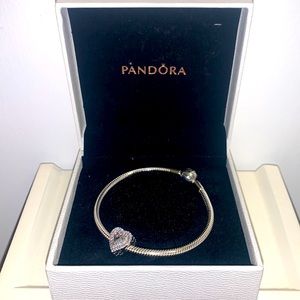 Pandora Charm Bracelet with Sparkling Heart Charm